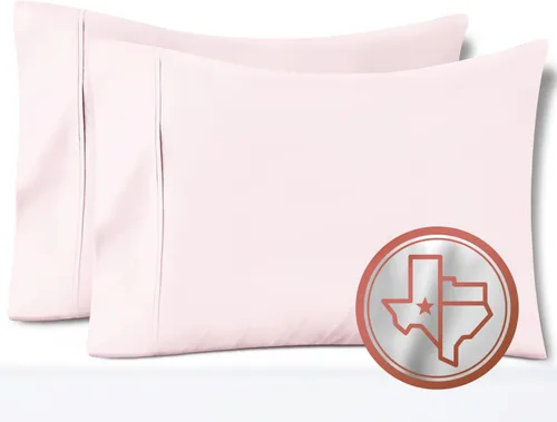 Vista 23 de TEXAS LINEN CO. Juego de 4 fundas de almohada tamaño queen de 100% algodón egipcio - Fundas de almohada de lujo de 600 hilos tamaño queen/estándar