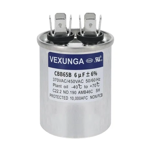 Vista 93 de VEXUNGA Capacitor Dual de Arranque Redondo A/C de 50/5 uF 50+5 MFD 370VAC o 440VAC CBB65 CBB65B Capacitores de Aire Acondicionado para Motor