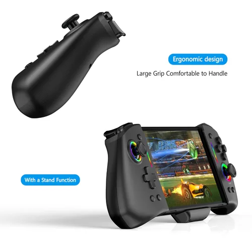 Vista 7 de RREAKA Wireless Switch Controllers for Nintendo SwitchOLED Controller, Ergonomic Handheld Mode Controller with 9 Lights Color, One Piece Joypad