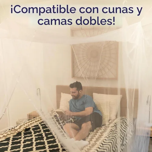 Vista 3 de EVEN NATURALS Lujo para dosel de cama, carpa grande, doble a Queen, refugio con malla para camping, paquete de 2..