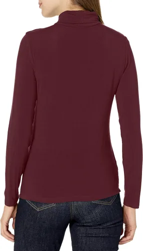 Vista 2 de BCBGMAXAZRIA Camiseta de manga larga con cuello alto para mujer