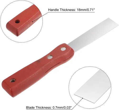 Vista 3 de uxcell Raspador de masilla 1" acero inoxidable masilla cuchillos mango de madera para yeso masilla masilla