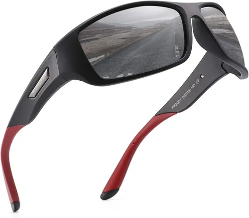 Vista 2 de PUKCLAR Gafas de sol deportivas polarizadas para hombres y mujeres, gafas de sol de conducción, ciclismo, correr, pesca, golf, montura irrompible