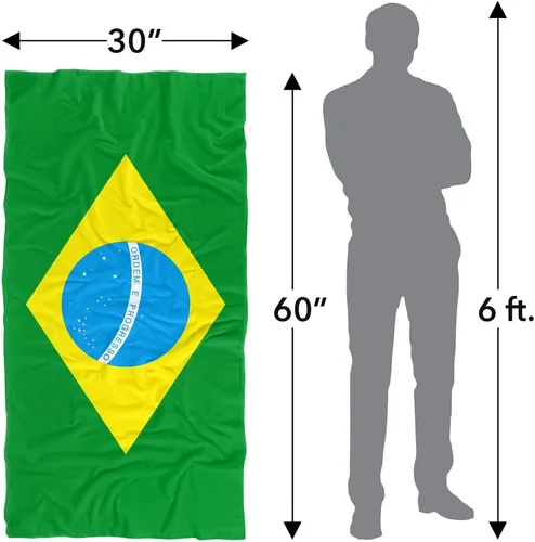 Vista 6 de LOGOVISION Toalla de playa con bandera de Brasil, toalla de playa de 30 x 60 pulgadas