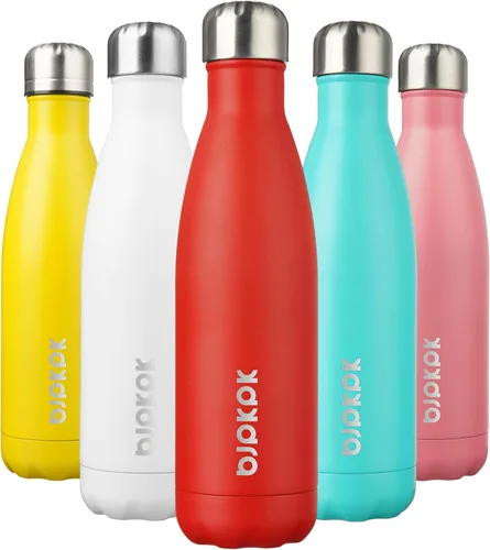 Vista 75 de [Usado] BJPKPK Botella de agua pequeña aislada de 12 onzas, frasco a prueba de A-azul