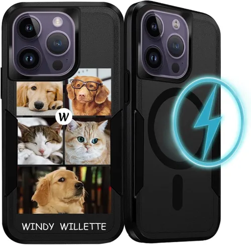 Vista 12 de Funda de teléfono personalizada para iPhone 17 Air 16 15 14 13 Pro Max Plus 12 11 con MagSafe funda magnética personalizada para teléfono celular