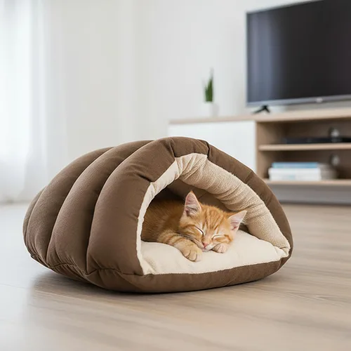 Vista 8 de SPOT Sleep Zone Cuddle Cave - Cama para mascotas Interior suave y afelpado para gatos y razas de perros pequeños Exterior de gamuza sintética