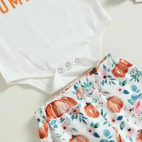 Vista 97 de Sejardin Ropa de verano para bebé y niña, recién nacida, manga corta, con letras, mameluco elástico con diadema