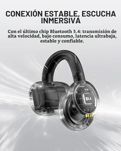 Vista 4 de Black Shark Auriculares con clip, auriculares abiertos, modos duales de música y juego, 5g ligeros y diseño de pantalla digital, llamadas DNN