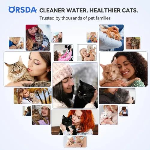 Vista 8 de ORSDA ORSDA - Filtros de fuente de agua para gatos, filtros de repuesto de carbono, filtro de resina solo para D30 de 67 oz/2 L, dispensador