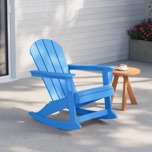 Vista 49 de WestinTrends Silla mecedora Malibu de poliéster para exterior/patio Adirondack, Negra