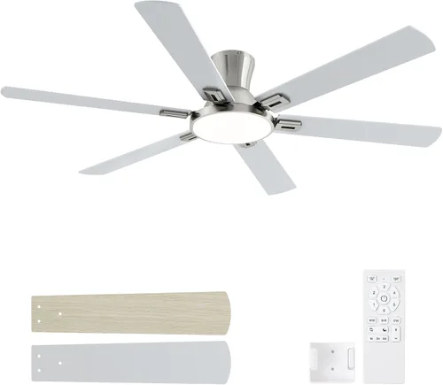 Vista 13 de Ventiladores de techo negros de 52 pulgadas con luces, ventilador de techo