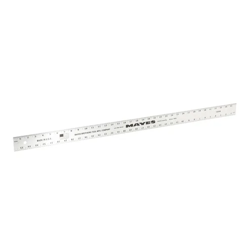 Vista 8 de Mayes 10207 - Regla de aluminio de borde recto de 24 pulgadas, regla resistente de 24 pulgadas con medidas métricas y estándar, borde recto