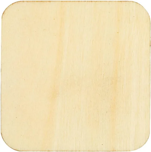 Vista 9 de Paquete de 60 cuadrados de madera de 2 x 2 para manualidades, recortes de madera sin terminar de 0.098 in con esquinas redondeadas