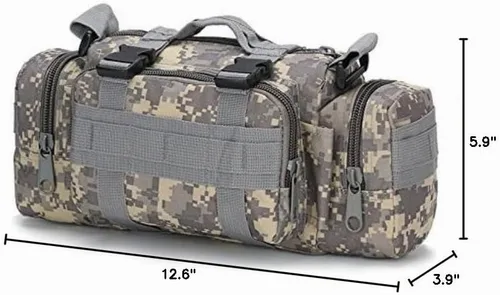 Vista 7 de FAMI Bolsa de despliegue Paquete de cintura táctica Pequeño Sling Pack Bolsa de mano Bolsa de manillar ACU