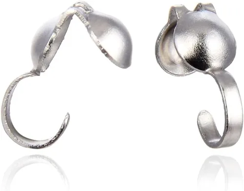 Vista 6 de 300 piezas Adabele 304 de acero inoxidable Clamshell Calotte Bead Tips