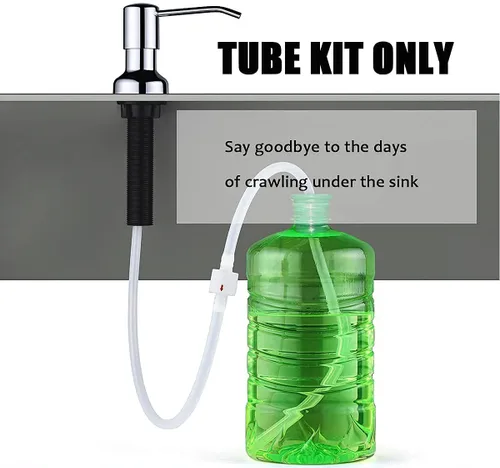Vista 9 de Kit de tubo de extensión dispensador de jabón para fregadero con válvula de retención mejorada, tubo dispensador de jabón debajo del mostrador de 47
