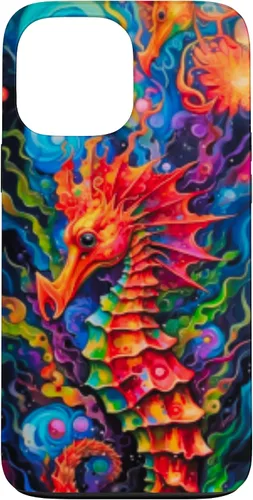 Vista 23 de Funda para iPhone 14 Plus Seahorse Coastal Colorful Ocean Life Art Aquarium Lover Case
