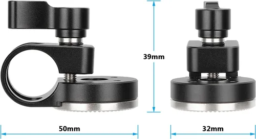 Vista 2 de CAMVATE Abrazadera de varilla de 0.748 in con roseta estilo ARRI (negro)