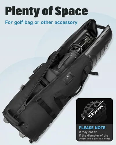 Vista 4 de Findway Bolsas de viaje de golf para aerolíneas con ruedas, Oxford resistente 1680D y ABS funda rígida para proteger palos de golf, ligeras