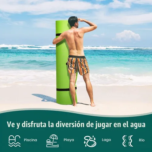 Vista 5 de GYMAX Floating Water Mat Verde