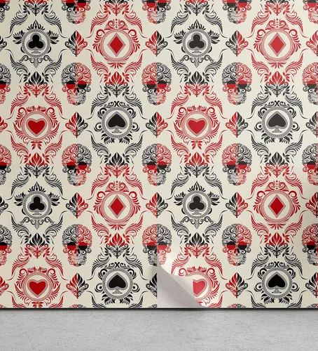 Vista 14 de Lunarable Papel tapiz victoriano de despegar y pegar para el hogar, motivos florales griegos romanos europeos, estilo Art Nouveau inspirados