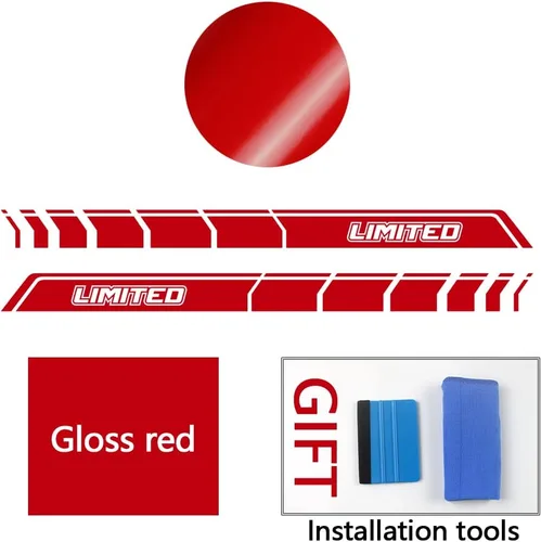 Vista 2 de Adhesivos Offroad Stripe Kit Limited Graphics Rocker Panel Calcomanías compatibles con Ford F 150 2015-Presente (rojo brillante)
