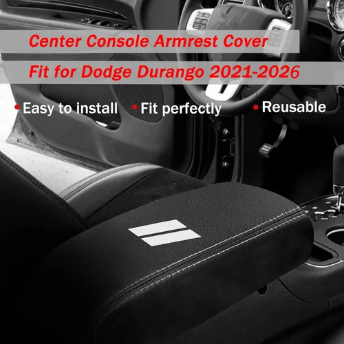 Vista 48 de YOSRTER Accesorios para Dodge Durango 2011-2018 2019 2020 Funda para reposabrazos de consola central, caja interior, decoración de reposabrazos