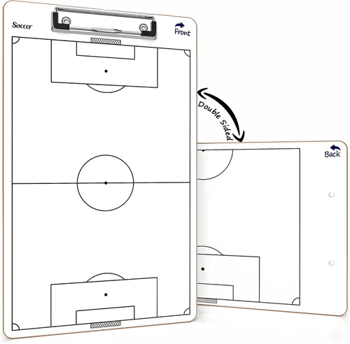 Vista 9 de Scribbledo Tabla de entrenamiento de fútbol de borrado en seco de 15 x 9 pulgadas, pizarra blanca de fútbol para entrenadores, accesorios
