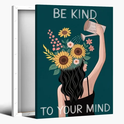 Vista 73 de Lienzo decorativo para pared con texto en inglés "Lose Your Mind Find Your Soul", arte de pared con citas inspiradoras para la salud mental, pintura