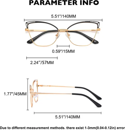 Vista 3 de Gafas de luz azul Cateye - Lentes falsos para mujer, antifatiga ocular, lentes transparentes