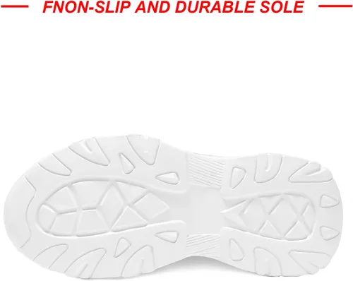 Vista 5 de Tenis unisex blancos transpirables para niños y niñas, tenis ligeros para correr, para niños pequeños, niños grandes, calzado de gimnasio