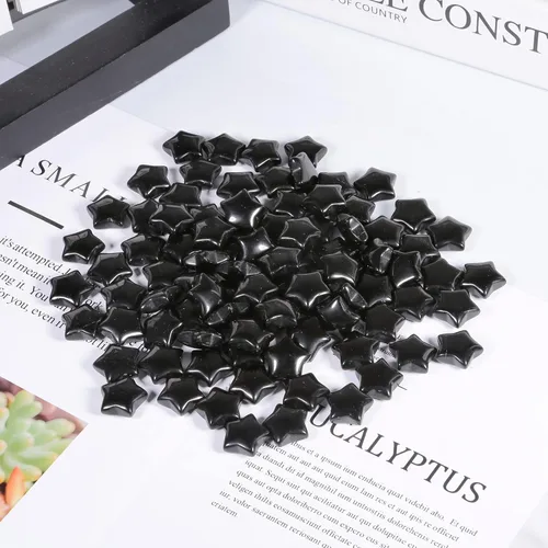 Vista 4 de Rockcloud Paquete de 10 piedras de bolsillo de cristal en forma de estrellas, piedras pulidas para la preocupación para la curación de reiki, yoga