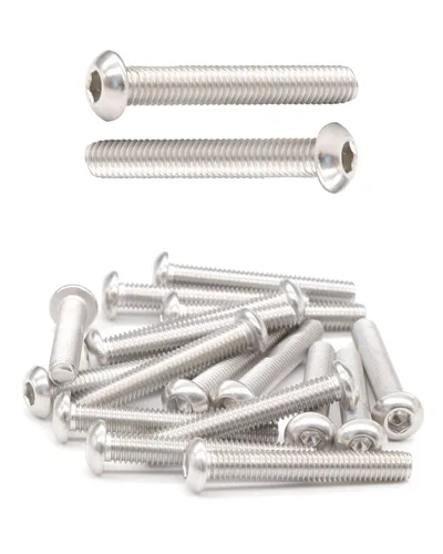 Vista 13 de M4-0.7 x 1 Tornillos de cabeza de botón Tornillos (50 piezas) 18-8 Acero inoxidable 304 Allen Tornillo de máquina de rosca completa ISO7380 por