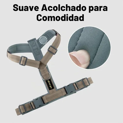 Vista 3 de Arnés para perro Plutus Pet sin tirón, arnés ajustable de nylon con acolchado suave, arnés para perro reflectante y resistente para perros pequeños