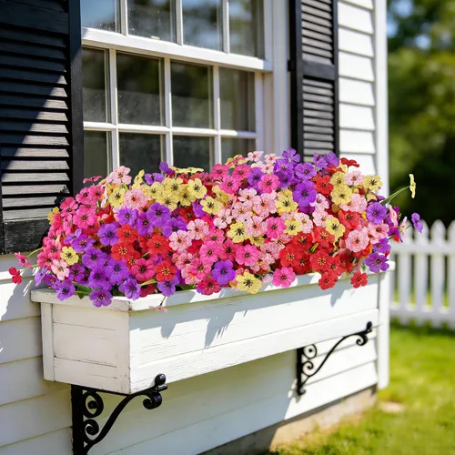 Vista 4 de AmyHomie 20 paquetes de flores artificiales para exteriores, resistentes a los rayos ultravioleta, no se decoloran, plantas de plástico, decoración