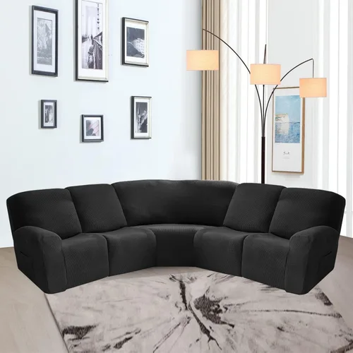 Vista 7 de LiveGo Funda reclinable de 5 plazas, 7 piezas, fundas elásticas para sofá modular reclinable para 5 cojines, fundas de sofá reclinable