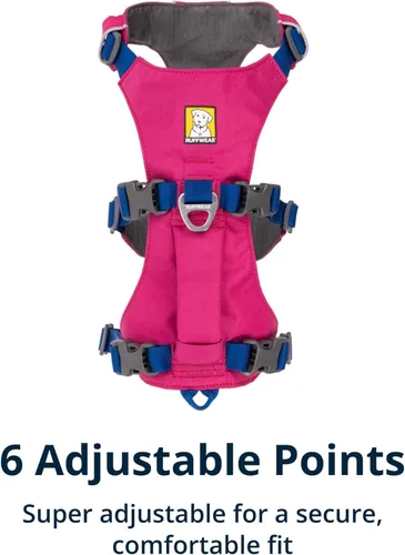 Vista 7 de Ruffwear, Arnés para Perro Flagline, Ligero y Reflectante, Arnés de Elevación para Perro Sin Tirones para Senderismo, Correr y Uso Diario, Rosa