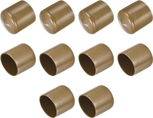 Vista 181 de uxcell 10 tapas de goma para extremos de 0.591 in de identificación, tapa de extremo redondo, protectores de rosca de tornillo, color negro
