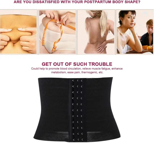 Vista 6 de Joyzan Entrenador de cintura para mujer, corsés debajo del busto, faja de reloj de arena, moldeadora de cuerpo, torso más delgado