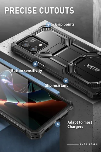 Vista 5 de i-Blason Armorbox Lite - Funda para Moto G Stylus 5G (versión 2023) [no para versión 4G/2022/2021], [2 protectores de pantalla de vidrio templado]