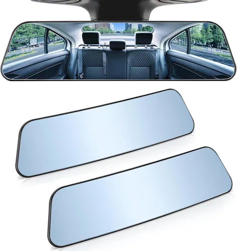 Vista 11 de JOYTUTUS Espejo retrovisor, espejo retrovisor convexo panorámico de 12 pulgadas con clip antirreflejos de gran angular, eficaz para reducir el punto