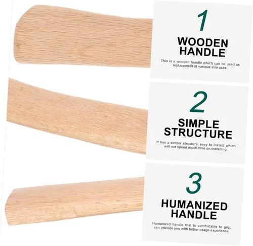 Vista 6 de Mango de hacha de madera de 19.68 pulgadas, mango de hacha de repuesto para corte de leña y camping, pieza de madera ergonómica duradera con fácil