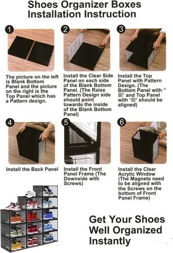 Vista 7 de Cajas de zapatos para zapatos, organizador de zapatos para armario, cajas de almacenamiento de zapatos, cajas de zapatos transparentes, cajas