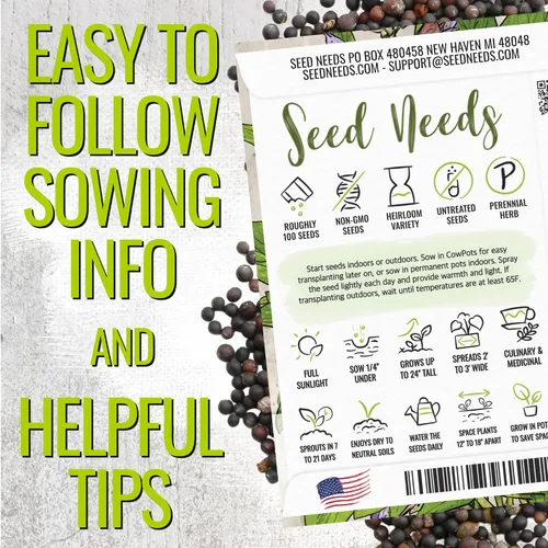 Vista 4 de Seed Needs Semillas de salvia para plantar hierbas de hoja ancha, semillas de hierbas culinarias sin OMG y sin tratar para plantar un jardín