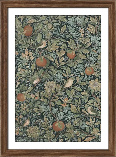 Vista 245 de MUDECOR Lienzo enmarcado prémium para pared, pinos nevados en bosque de invierno, ilustraciones modernas, arte contemporáneo, escénico, divertido