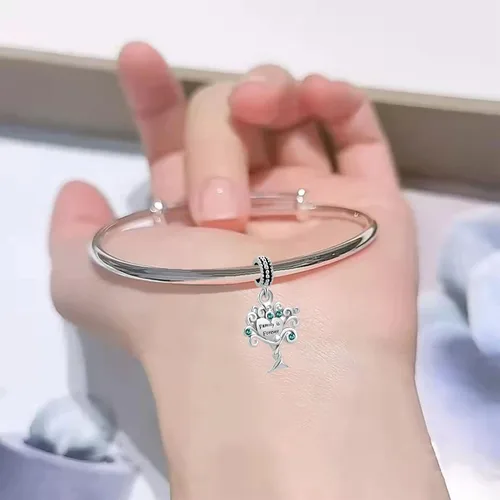 Vista 3 de NARTGO Family is Forever - Dije de árbol de la vida compatible con pulseras Pandora