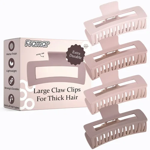 Vista 13 de FRAMAR - Pinzas grandes de garra para cabello grueso – Pinza grande para cabello grueso, pinzas grandes para mujeres, pinzas de garra para mujeres