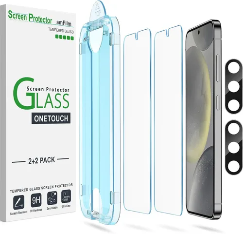 Vista 14 de amFilm OneTouch - Protector de pantalla para Samsung Galaxy S22 5G de 6.1 pulgadas, dureza 9H con protector de lente de cámara, más fácil