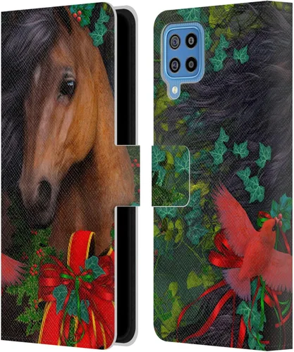 Vista 241 de Head Case Designs Officially Licensed Laurie Prindle A Morgan Christmas Western Stallion Leather Wallet Case Compatible with Samsung Galaxy A07 4G